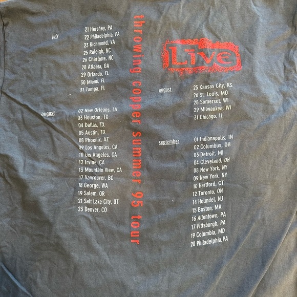 Vintage Live Throwing Copper 1994 tour t-shirt band tee Anvil tag XL - Picture 6 of 7